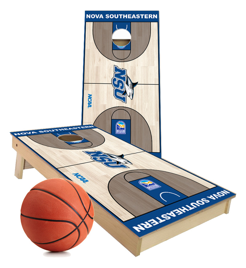Nova Southeastern Sharks Basketball court Cornhole Boards