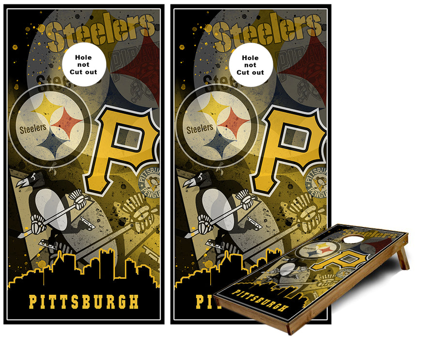 Pittsburgh Sports Teams Cornhole Wraps Pennsylvania