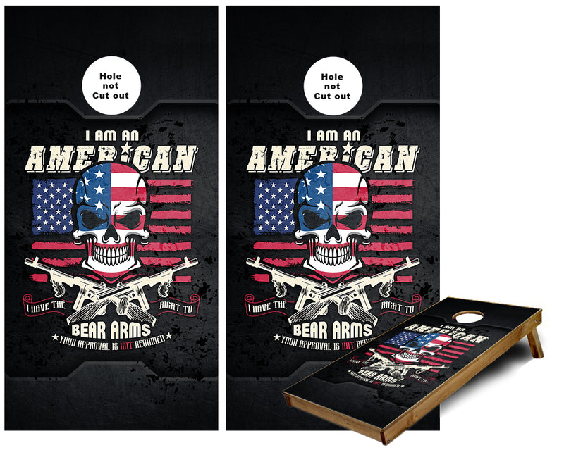 American Right to Bear Arms 2nd Amendment Cornhole Wraps