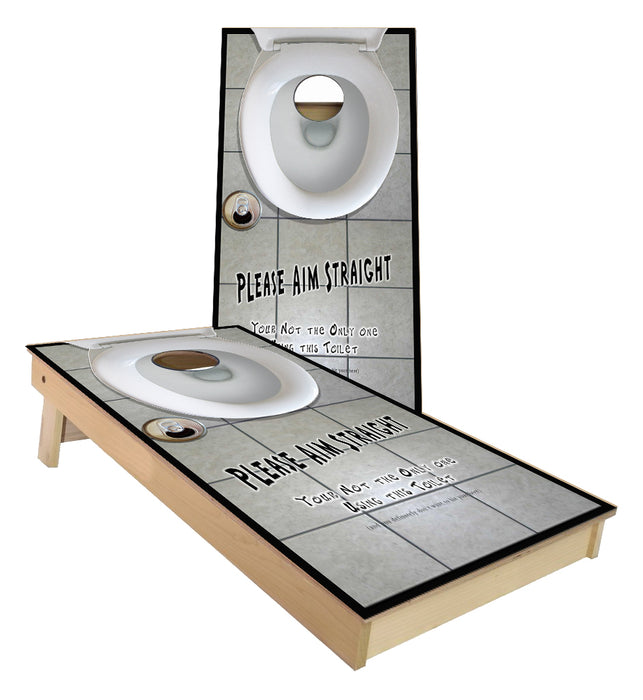 Toilet Bowl aim staight cornhole boards