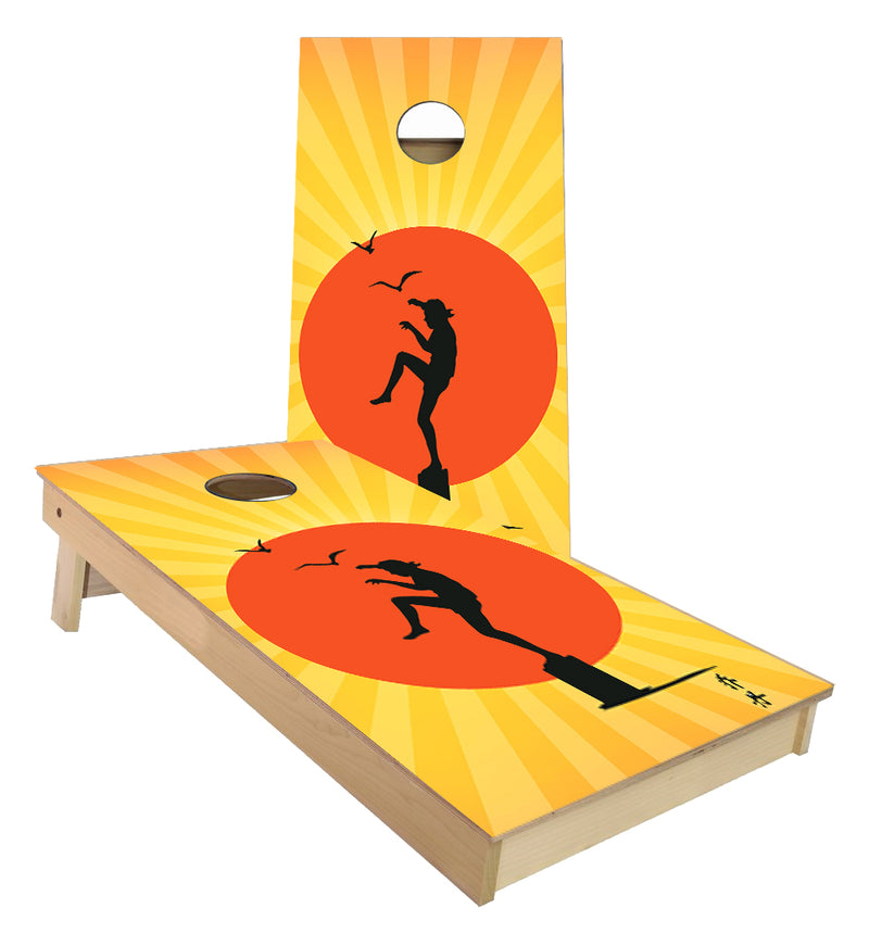 The Karate Kid Crane Technique Cornhole Boards
