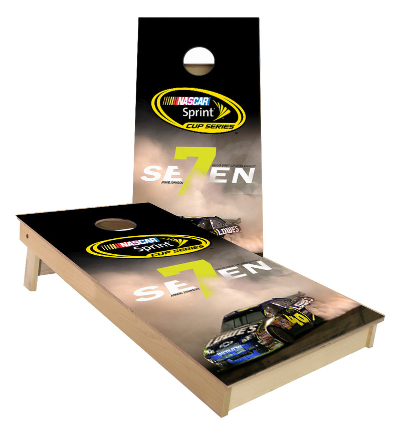 Jimmy Johnson 7 Time Nascar Champion Burnout Cornhole Boards