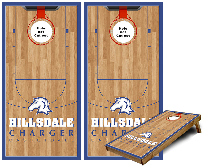 Hillsdale Chargers Basketball Cornhole Wraps