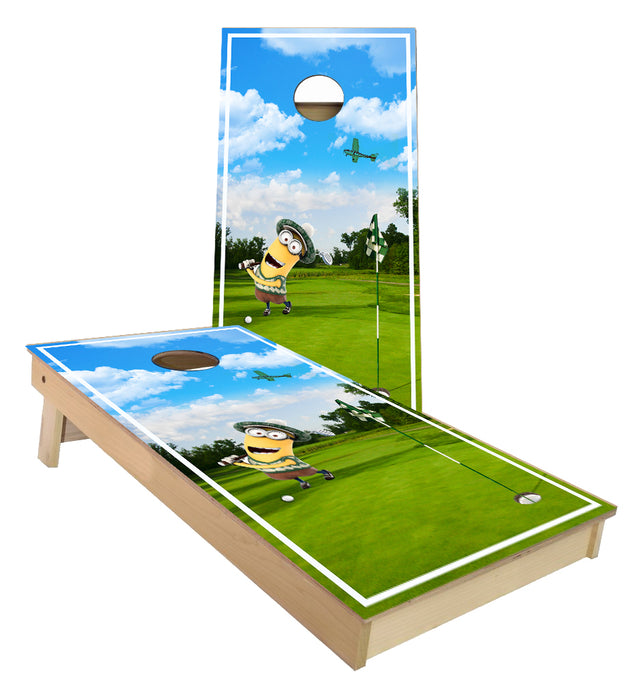 Minion Golfing Cornhole Boards