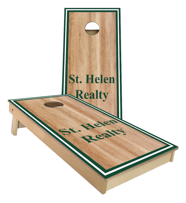 St Helen Realty custom Cornhole Boards