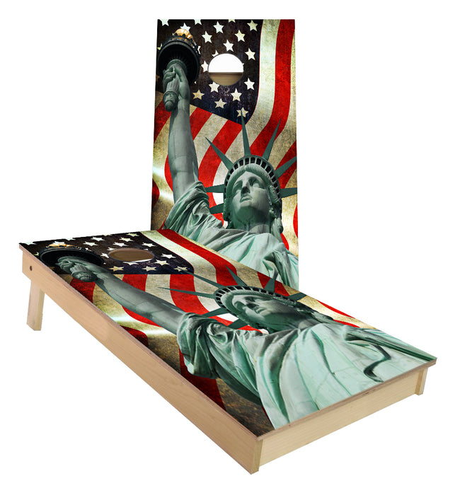 Statue of Liberty United State of America Flag cornhole boards