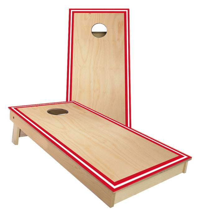 Traditional Sports Stripes Red and White Cornhole Boards