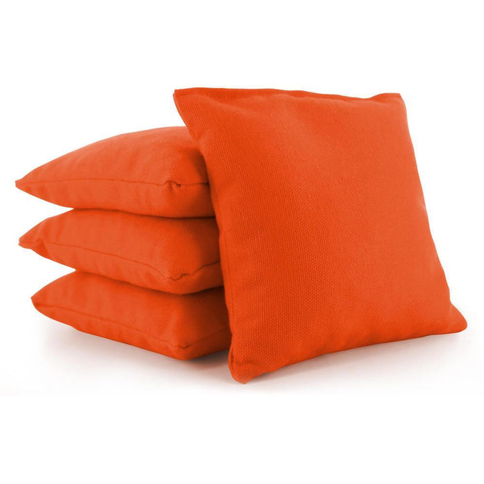 Orange Plastic Resin All-Weather cornhole bags set of 4