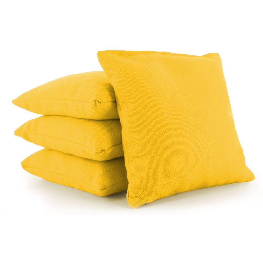 Yellow Plastic Resin All-Weather cornhole bags set of 4 — Cornhole America