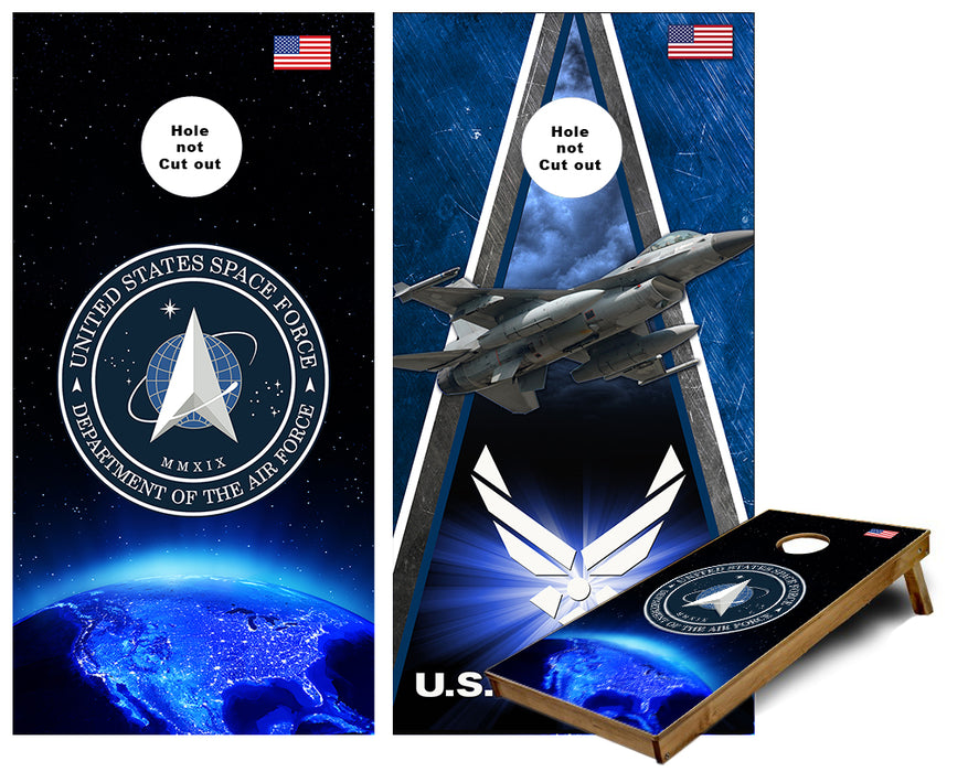 US Airforce and Space Force Cornhole Wraps