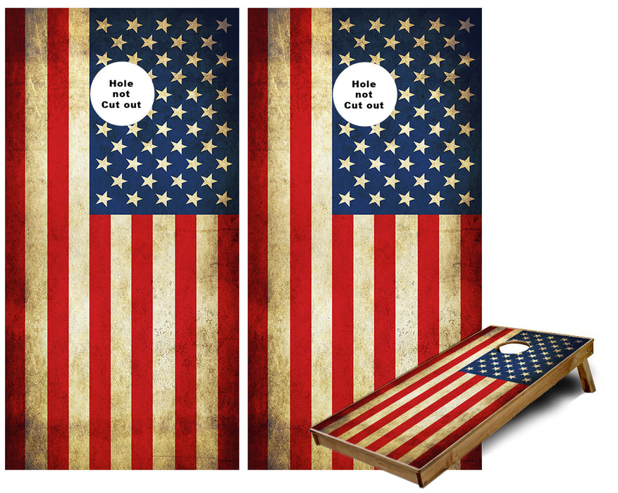 American Flag grunge background Cornhole Wraps