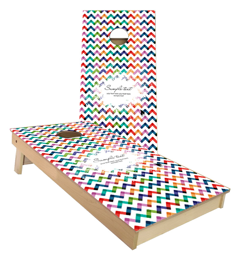 Colorful Wedding Design pattern cornhole boards