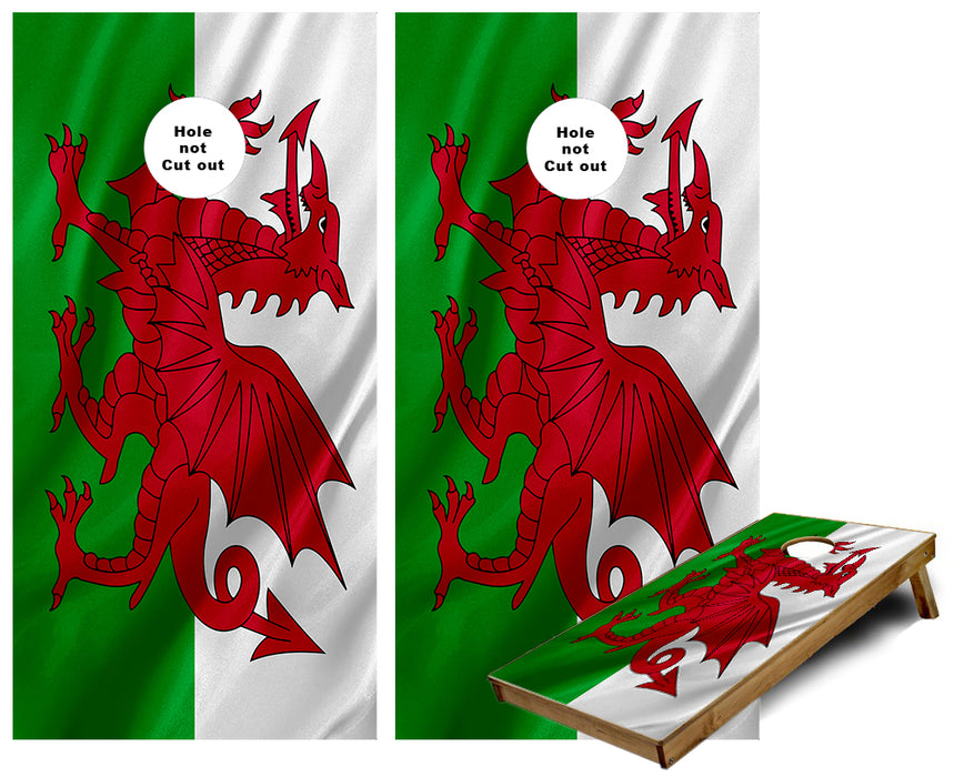 Welsh Flag Cornhole Wraps