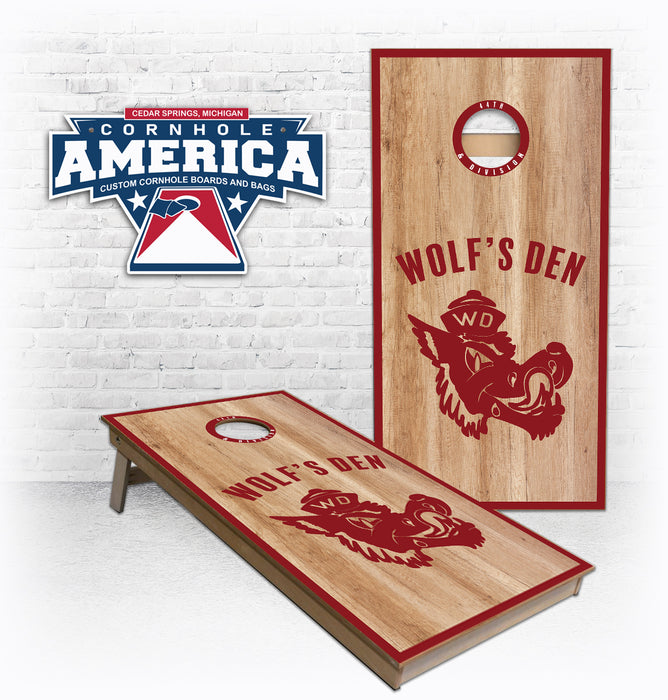 Wolf Den custom design Cornhole Boards