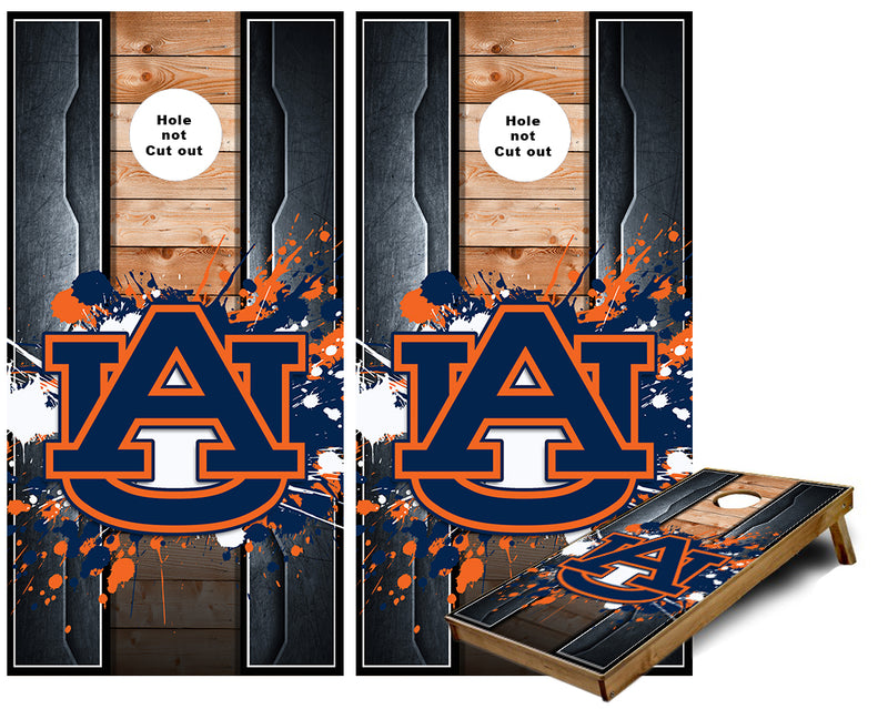 Auburn paint splash Cornhole Wraps