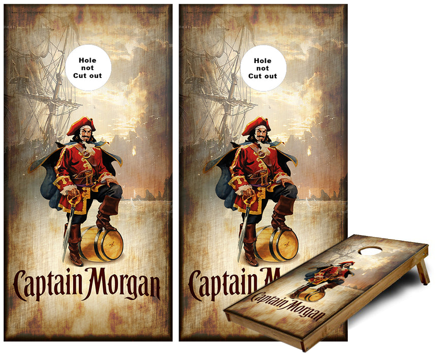 Captain Morgan pirate ship Cornhole Wraps