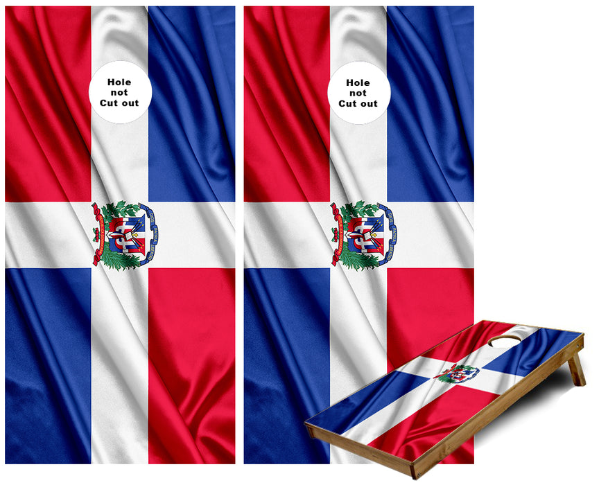 Dominican Republic waving flag Cornhole Wraps