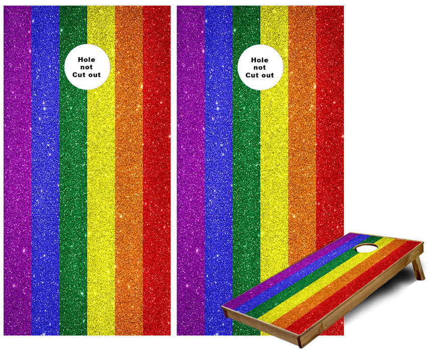 Gay Pride LGBTQ sparkling colors Cornhole Wraps