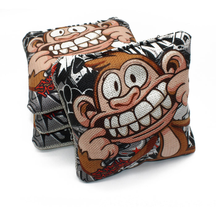 Gray Graffitti Funky Monkey Corhhole Bags (set of 4)