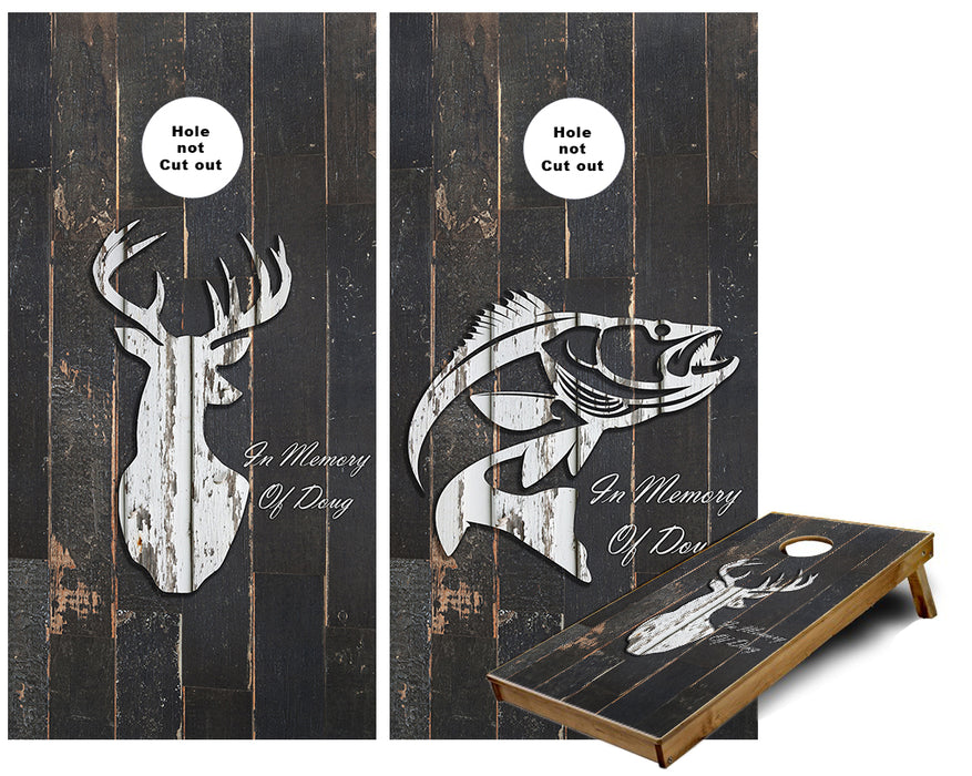 Hunting and fishing in memory of Cornhole Wraps